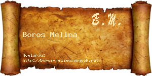 Boros Melina névjegykártya