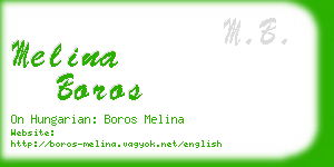 melina boros business card